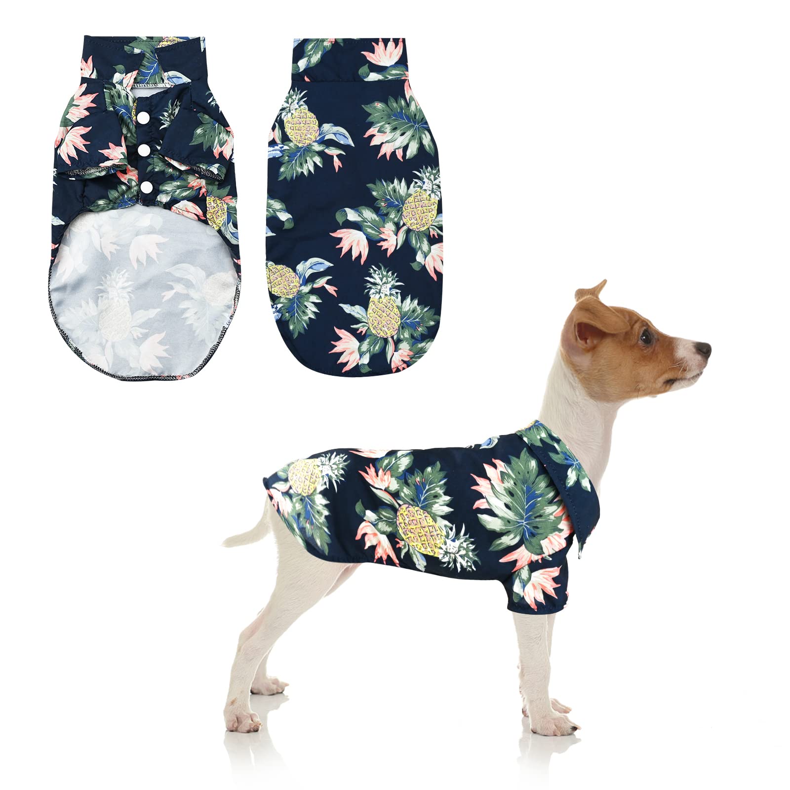 Camisa para Perro Hawaii, Camisetas de Verano para Mascotas Hawaii Playa Piña Impreso Cachorro Camisa Seaside Resort Style Pet Cool Ropa para Mascotas Perros Gatos (M)