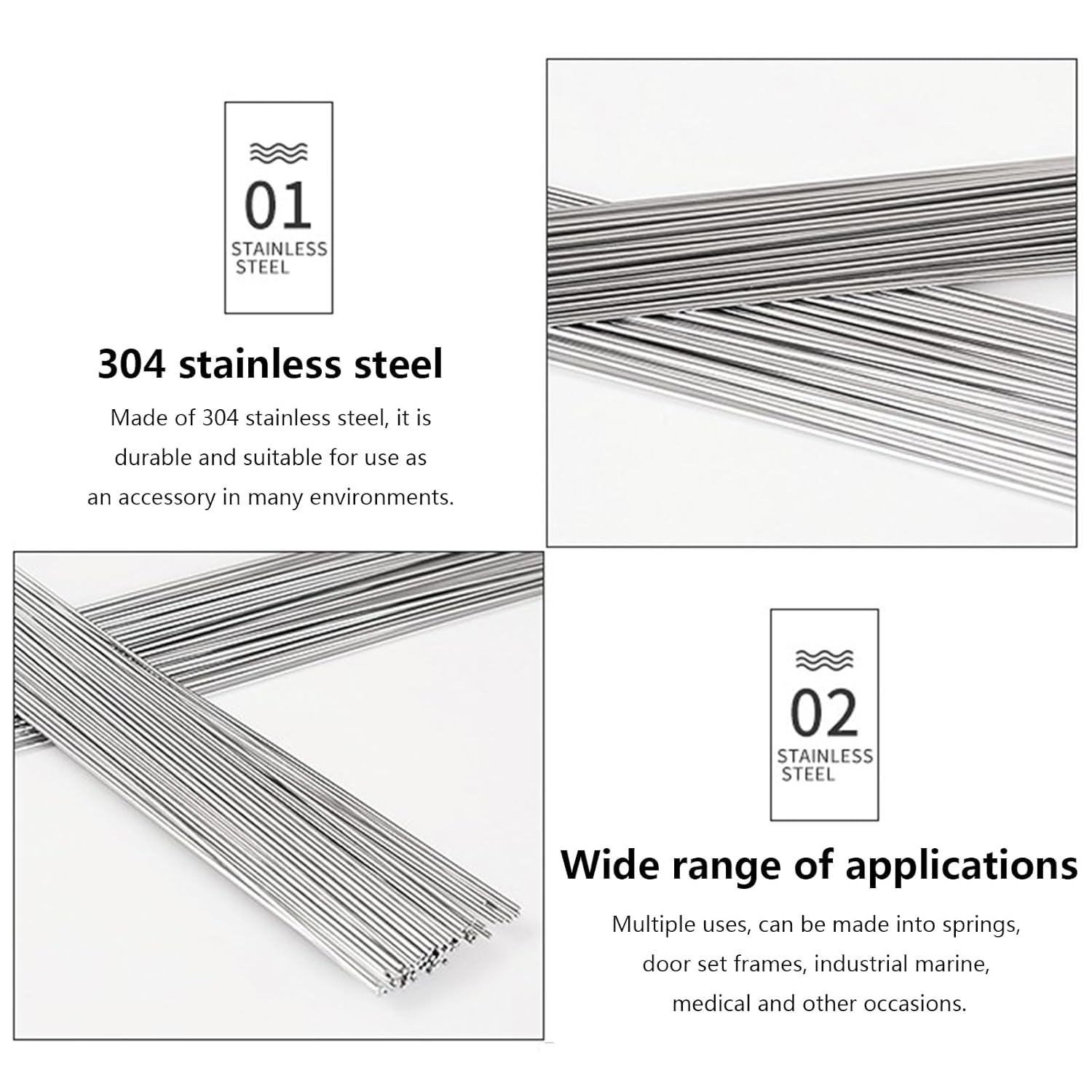 Gerrit ステンレス鋼のばねワイヤー金属部分のための堅いワイヤー完全な堅いワイヤーまっすぐなワイヤー、50cm(19。6in）長