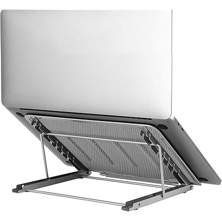 MDHAND Laptop Stands, Portable Laptop Riser, Multi-Angle Adjustable Laptop Holder Notebook Stand (Silver)