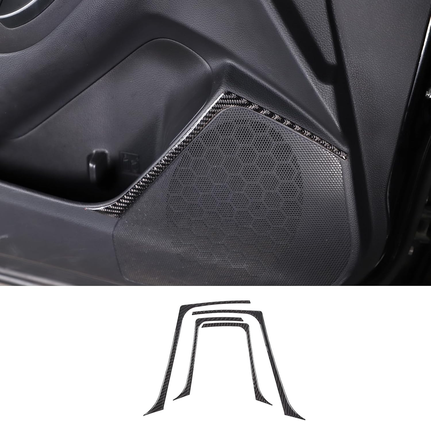 Car Door Horn Trim Strip Fit for Subaru Forester 2013-2018 Interior Accessories, Carbon Fiber Anti-Scratch Door Horn Trim Strip Molding Covers Stickers Decorative, 4Pcs