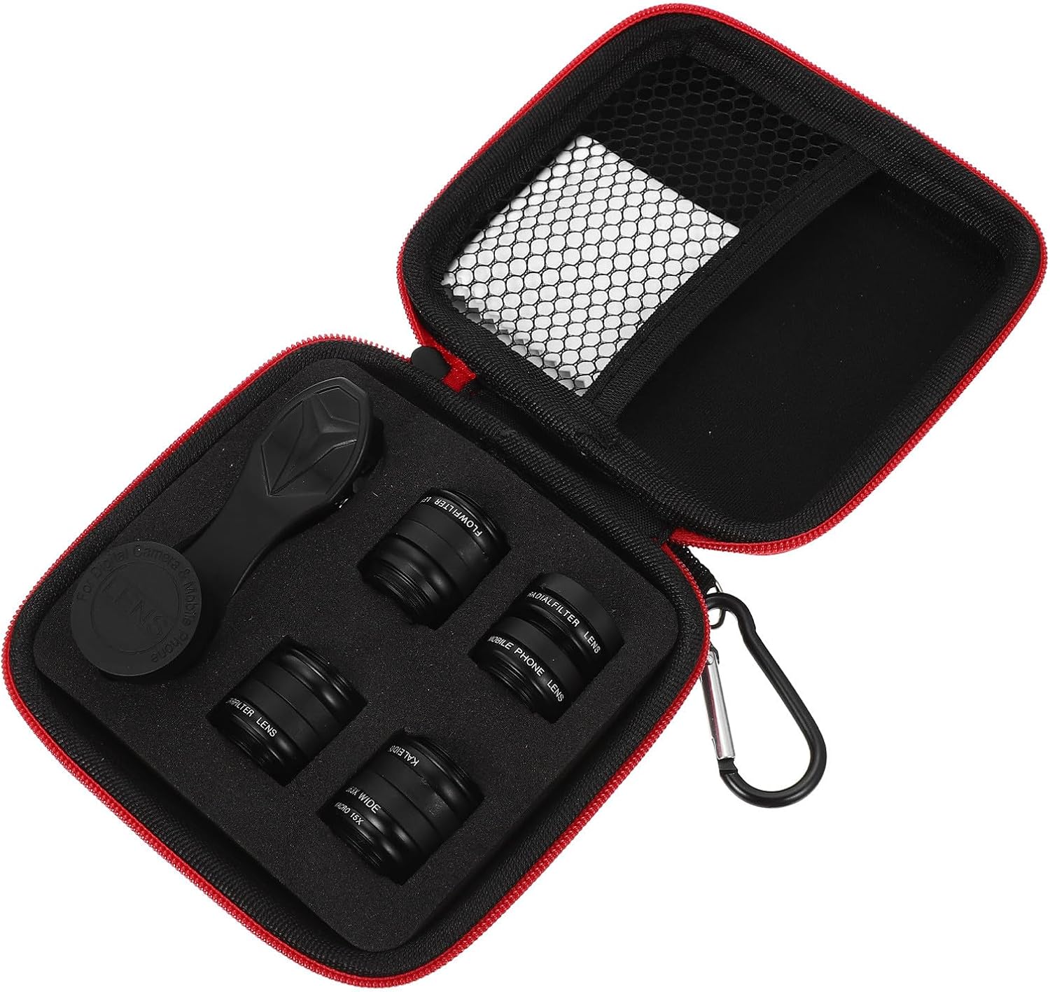 Phone Macro Camera Lens Kit with Wide-Angle Clip, 10-in-1 Multifunctional External Lens Set for Smartphones, Black, Compatible with Mobile Photo Video Accessories