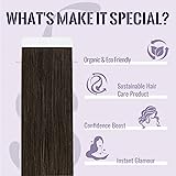 Fshine Extensions Cheveux Naturels Adhésif Seamless 50 g 45 cm 20 pcs Bande Adhésive Châtain Foncé Tape in Remy Humain Hair Invisible pour Femmes Filles Débutantes Mariage Bal de Promo Fête Couleur 2 - 2