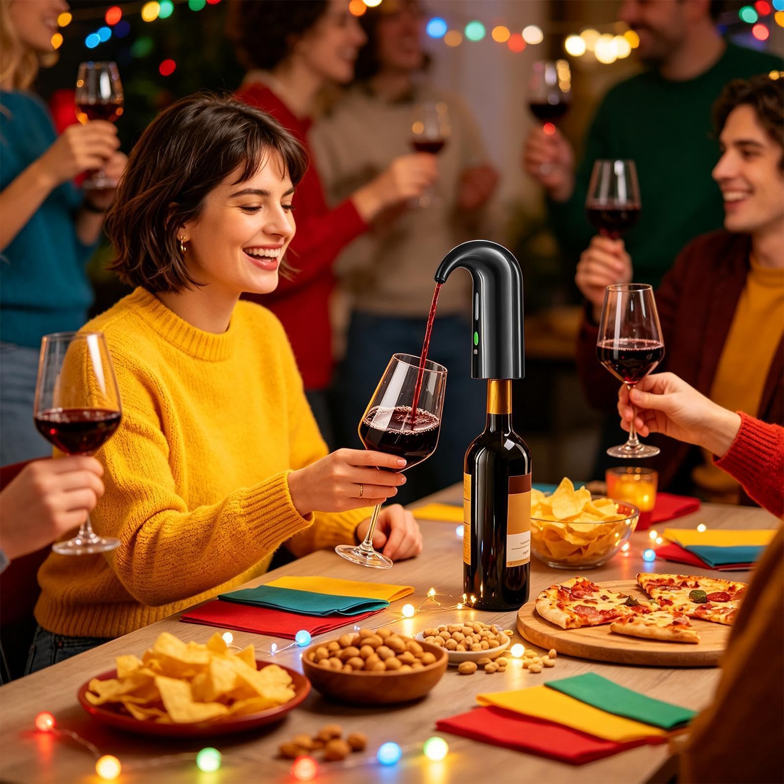 Aérateur Verseur À Vin Distributeur de liqueur électrique avec affichage de