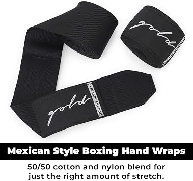Gold BJJ Boxing Hand Wraps - Extra Long Mexican Style 200 Handwraps for Boxers, Kickboxing, Muay Thai, and MMA
