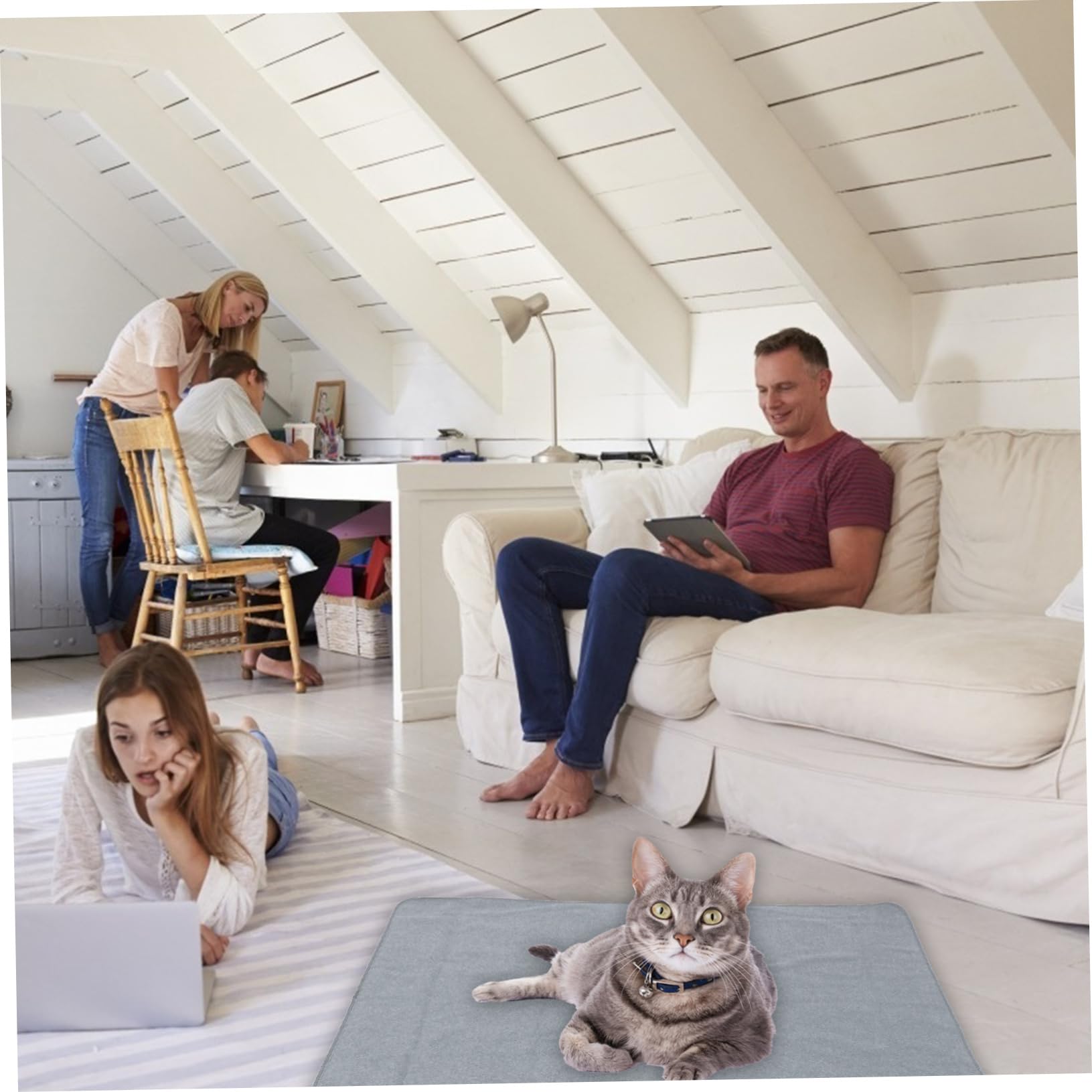 GRIRIW 1pc Pee Proof Dog Bed Waterproof Pet Mat Bed Protector for Home Dorm Hotel Restaurant