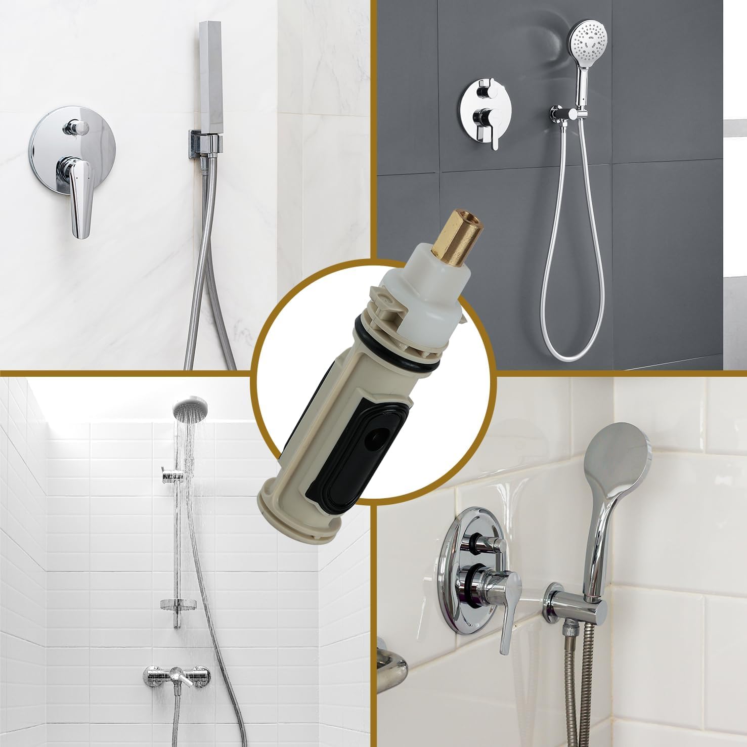 2 Pack 1222 Replacement Cartridge Compatible with Moen Shower Cartridge Replacement for One Handle Posi-Temp Faucets Tub Shower