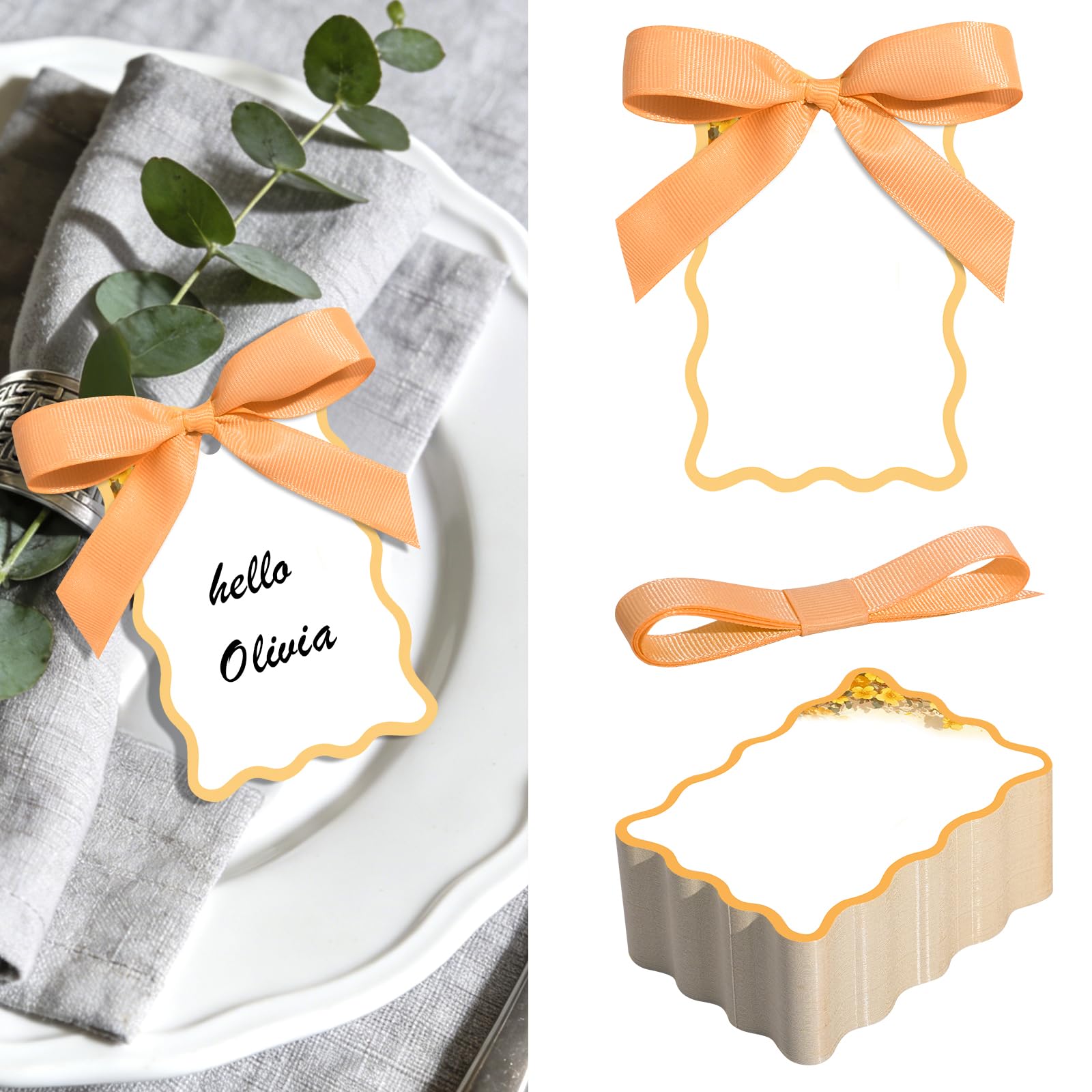 Photo 1 of 200 PCS Place Cards for Table Setting – Elegant Name Cards for Table Settings, Food Labels for Party Buffet, Placecards for Dinner Party, Tent Cards for Weddings & Events