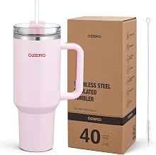 OZERO 1.18L Thermobecher mit Griff Cupholder-Tauglich für Auto