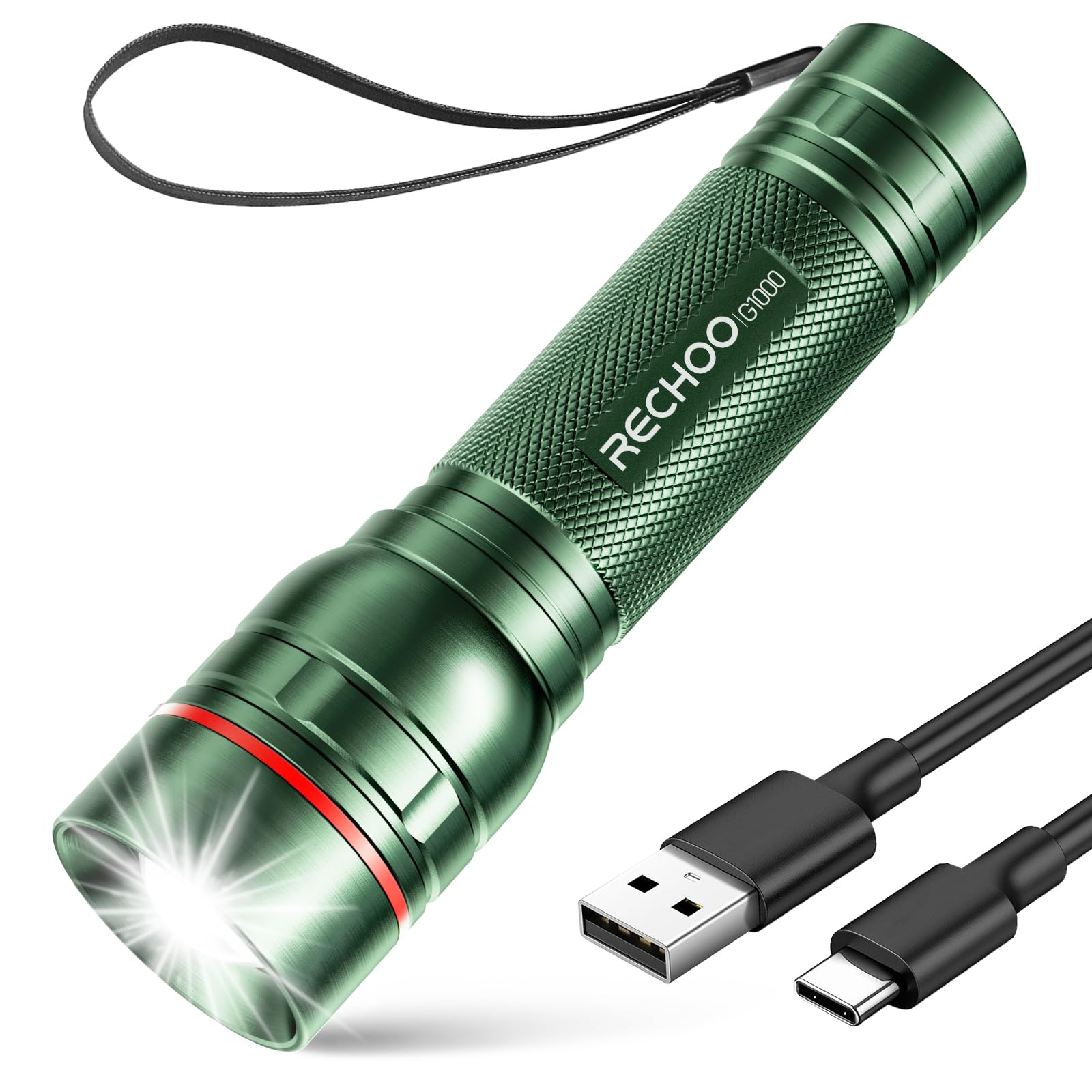 Rechargeable Flashlights High Lumens G1000 Super Bright Flash