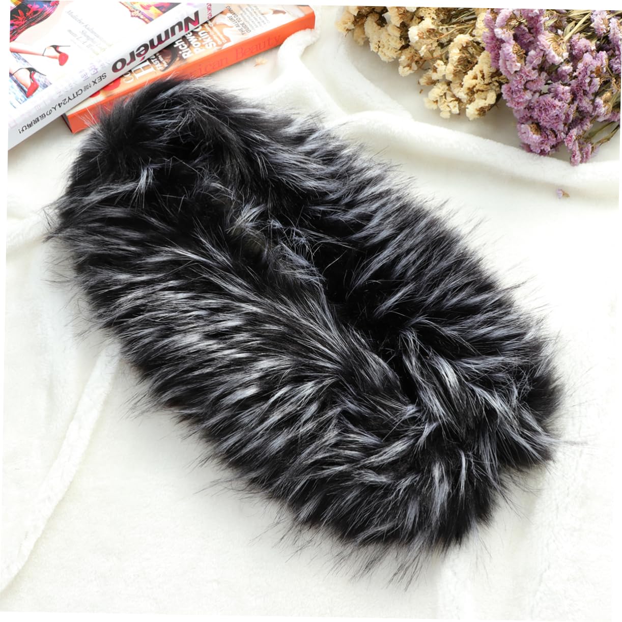 2 Piezas 82 Cálidas Bufandas Chal De Capa Con Hombros Peludos Bufandas Para Mujeres Elegantes Calentador De Cuello Chal Para Mujer Invierno De Piel Estola De Piel Black