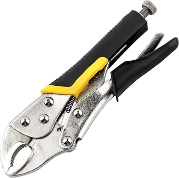 URASISTO 7-Inch Locking Pliers, Premium Alloy Steel Construction, Curved Jaw Locking Pliers with Wire Cutter, Quick Release, Fit for Clamping Twisting Welding