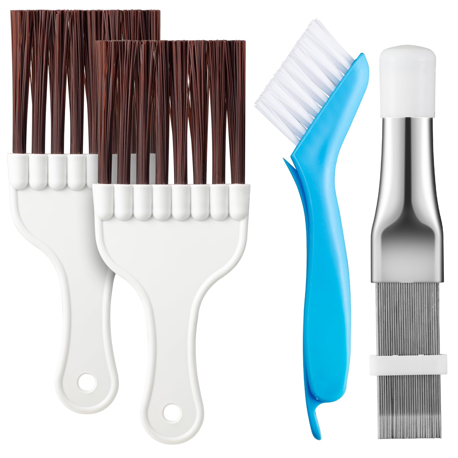 4 Pcs Air Conditioner Condenser Fin Cleaning Brushes, Air Conditioning Combs Cleaning Brushes, Stainless Steel AC Fin Comb