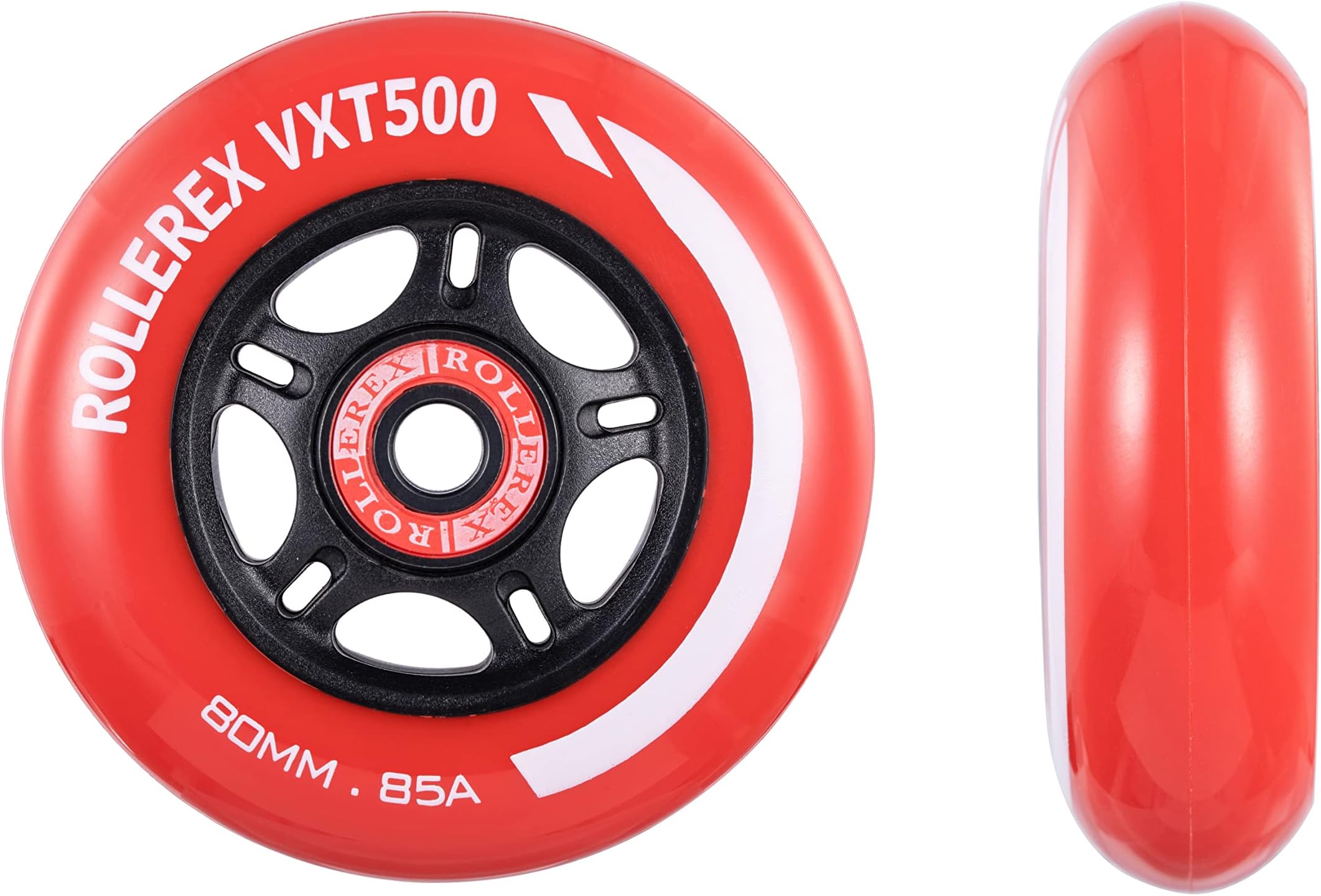 Rollerex VXT500 RipStik/Inline Skate Wheels (2-pack w/bearings, spacers and washers) (Use on Hockey Roller Blades) - Can Be Used As RipStik Caster Board Wheel Replacements