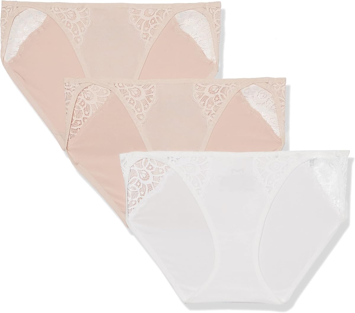 Maidenform Bragas de bikini de hilo M con detalles de encaje, ropa interior de bikini para mujer, paquete de 3