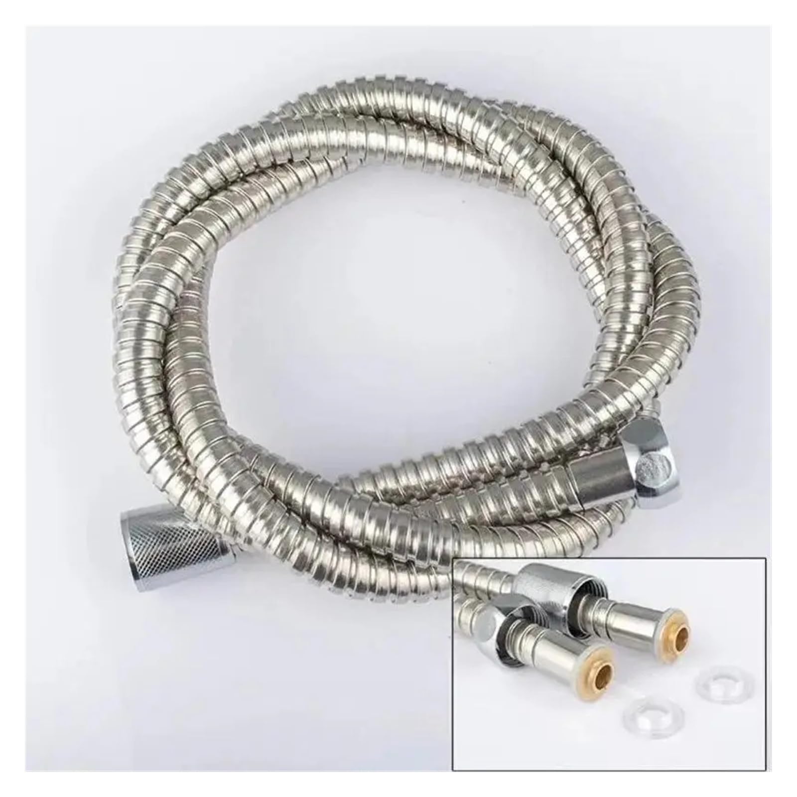Bardzo gruby wąż prysznicowy ze stali nierdzewnej 1/5.1 cm – wąż hydrauliczny do głowic prysznicowych i baterii łazienkowych (odporny na korozję 2 m)