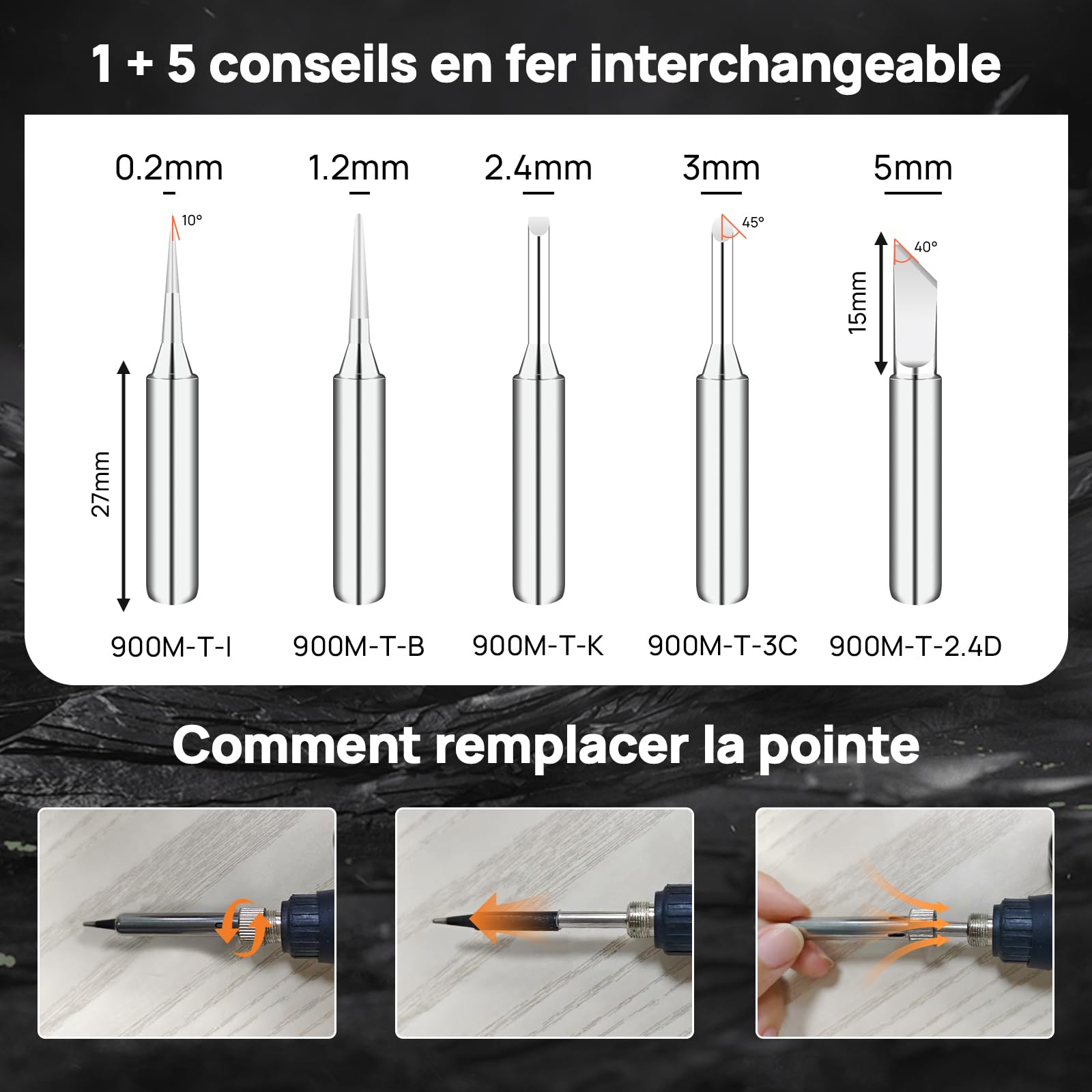 Fer à Souder Kit 100W Température Réglable de 180-520°C fer a Souder Etain 16-en-1 Soudure Electronique de Precision Set avec 5 Pointes, Fil à Souder, Support de Fer