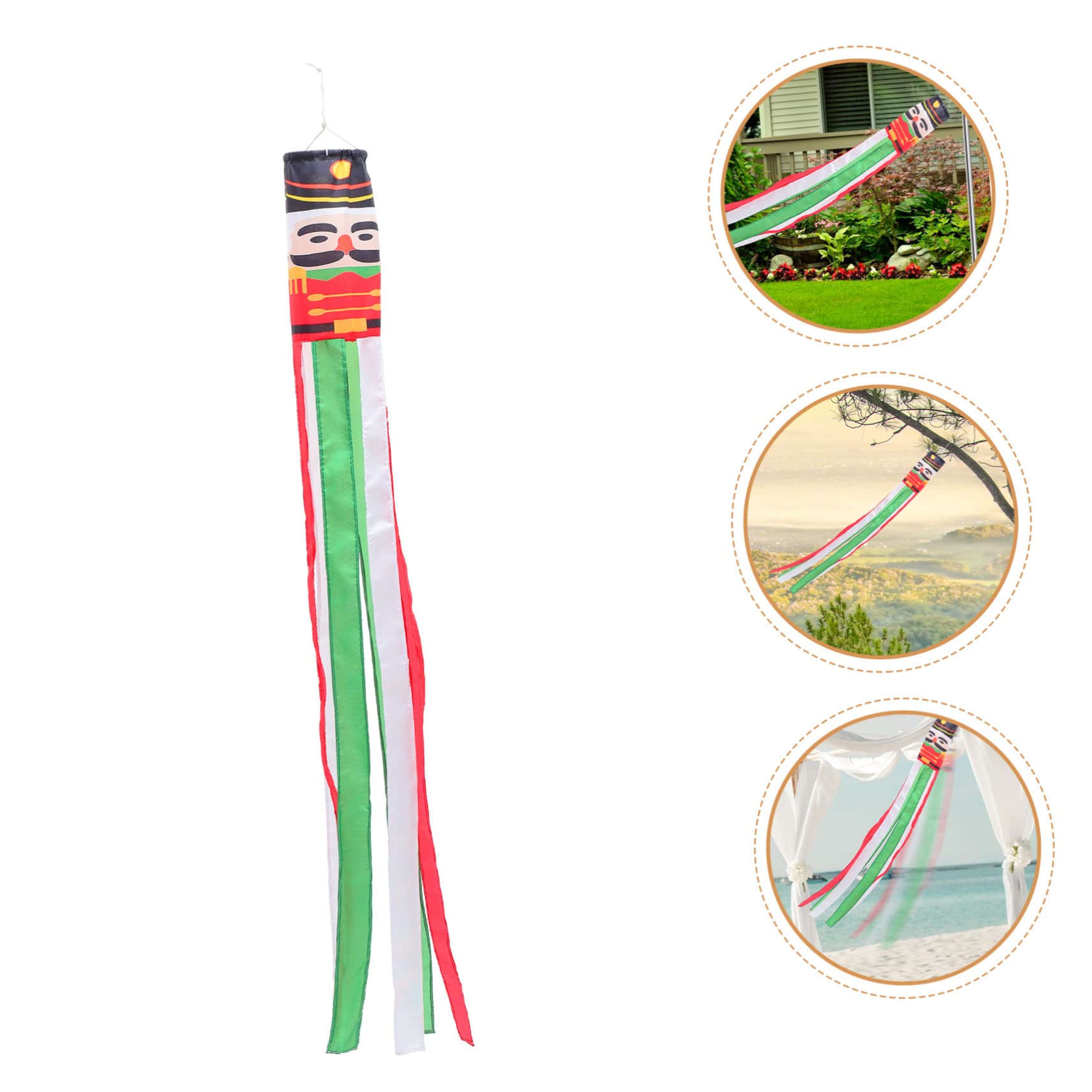 YARNOW 3pezzi Decorazione da Giardino Natale Bandiera Vento Huotao Jiazi per Cortile FESTIVITÀ Natalizie Addobbo da Appenderper Esterni Design Unico per Celebrazioni Natalizie