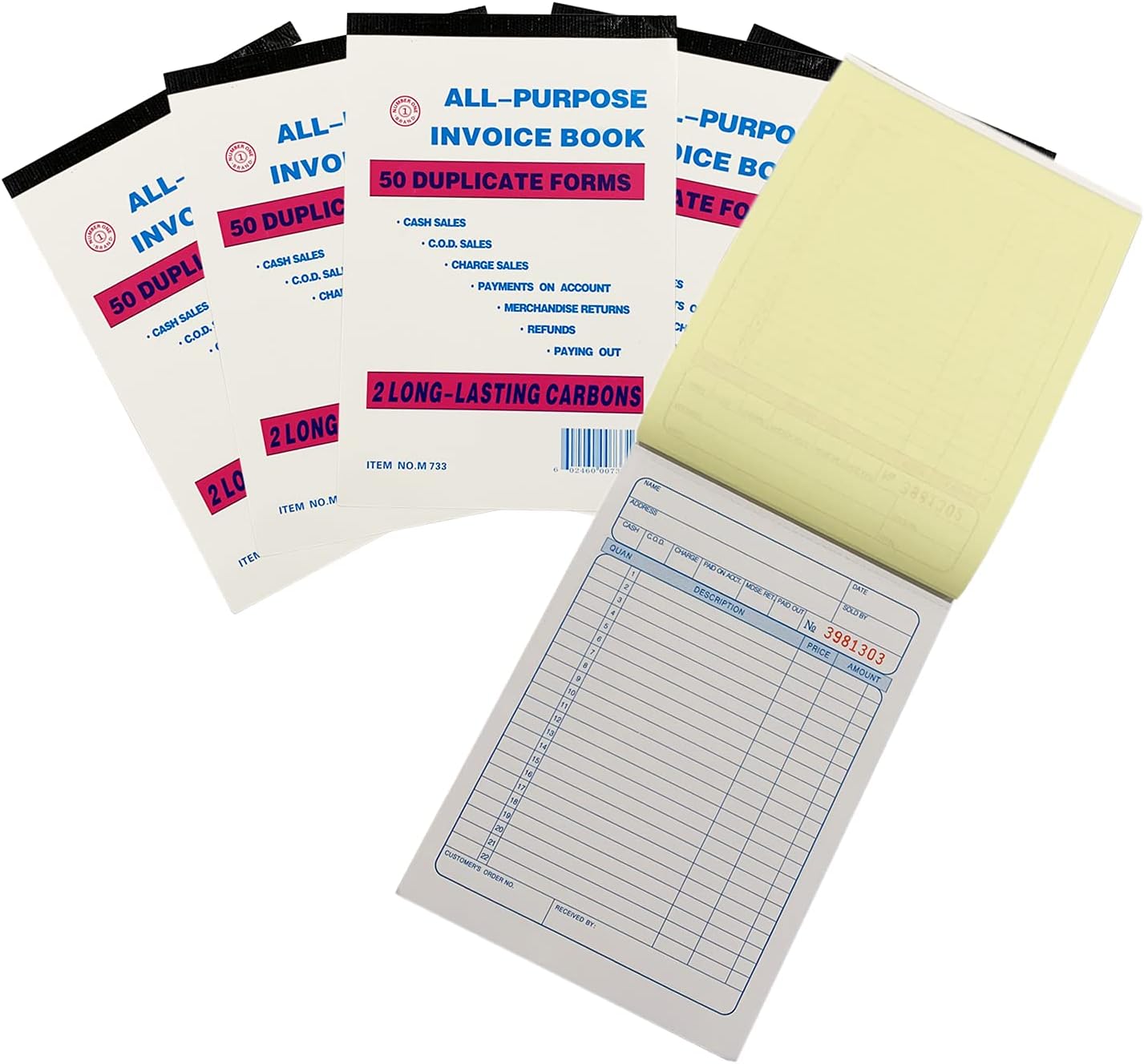 Amazon.com: Julysgift Large Sales Order Book Receipt Invoice Duplicate ...