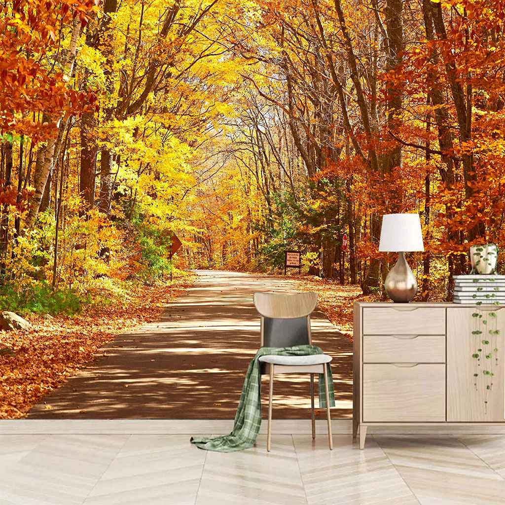 Papier peint canevas 3D de luxe : impression d'art moderne paysage de bois
