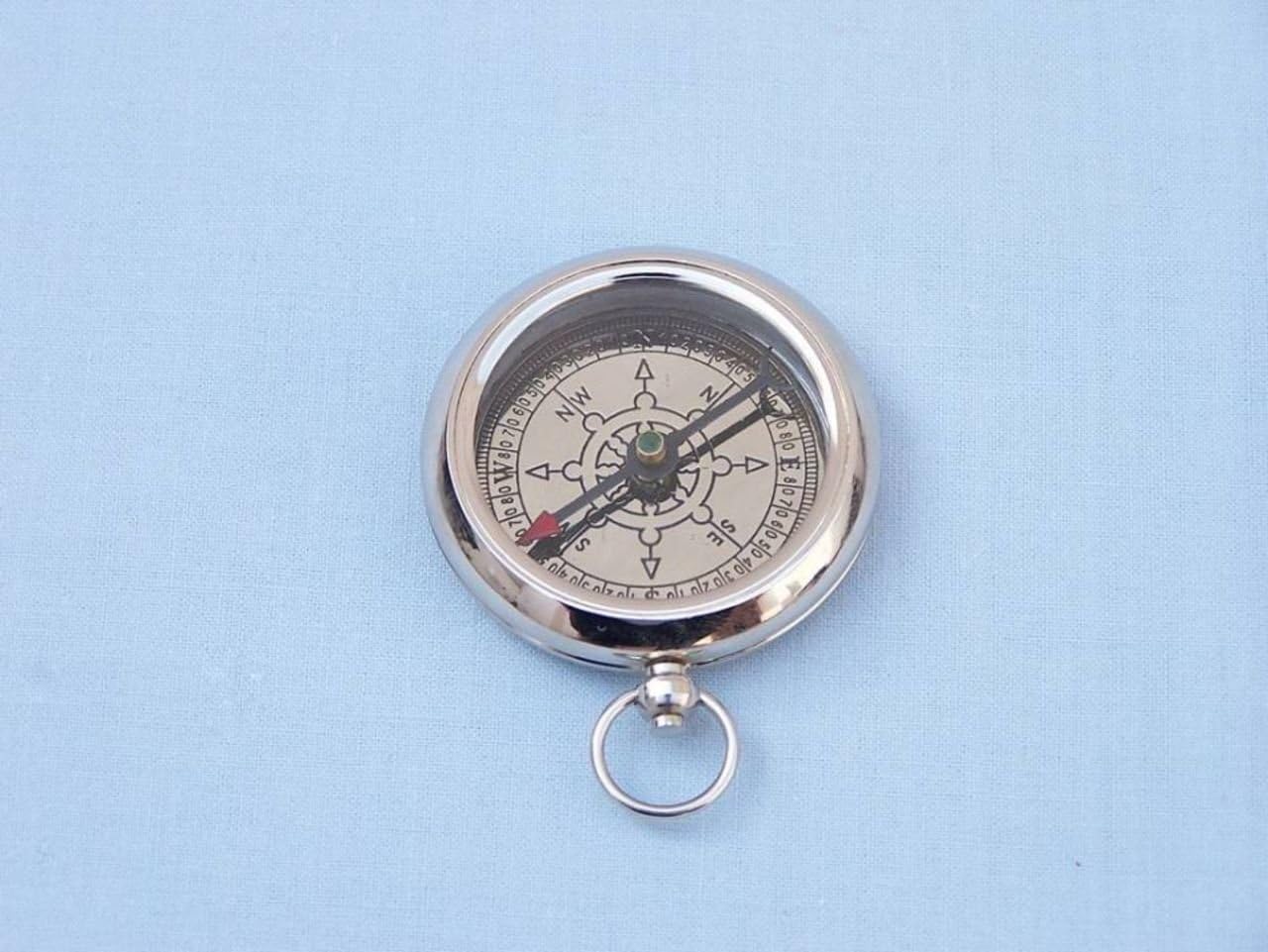 Hampton Nautical Chrome Rms Titanic White Star Pocket Marine Compass, 3"