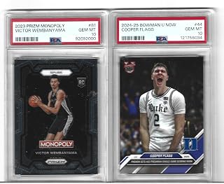 Graded Psa 10 Victor Wembanyama and Cooper Flagg Basketball 2 Card Rookie Rookie Lot Panini & Topps Number 1 Draft Picks Young Superstar Players! You Will Receive Both Cards Shown