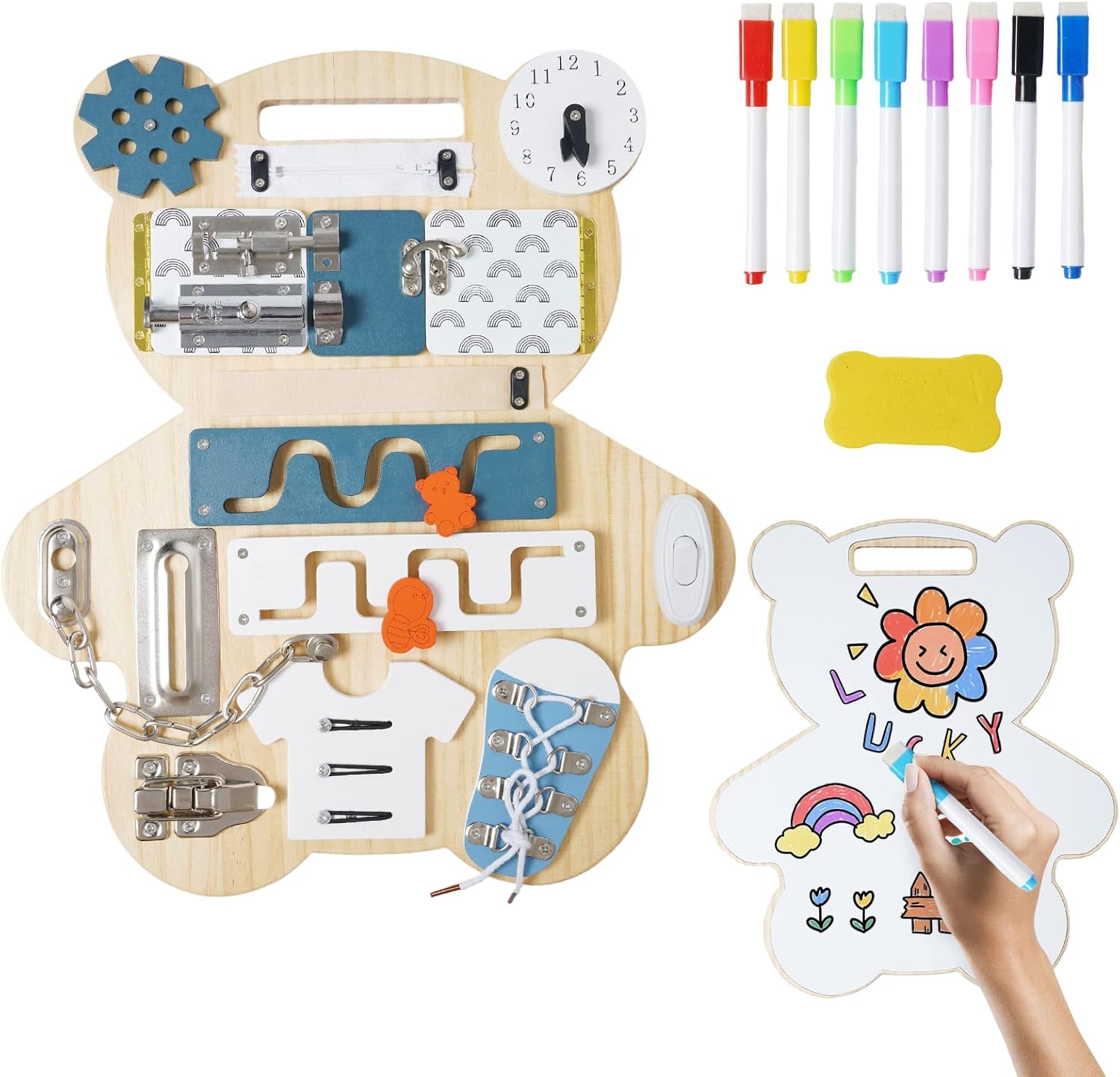 Loyzico Montessori Busy Board Giochi Neonato 1 Anno, Scheda Di Attività - Foto 9