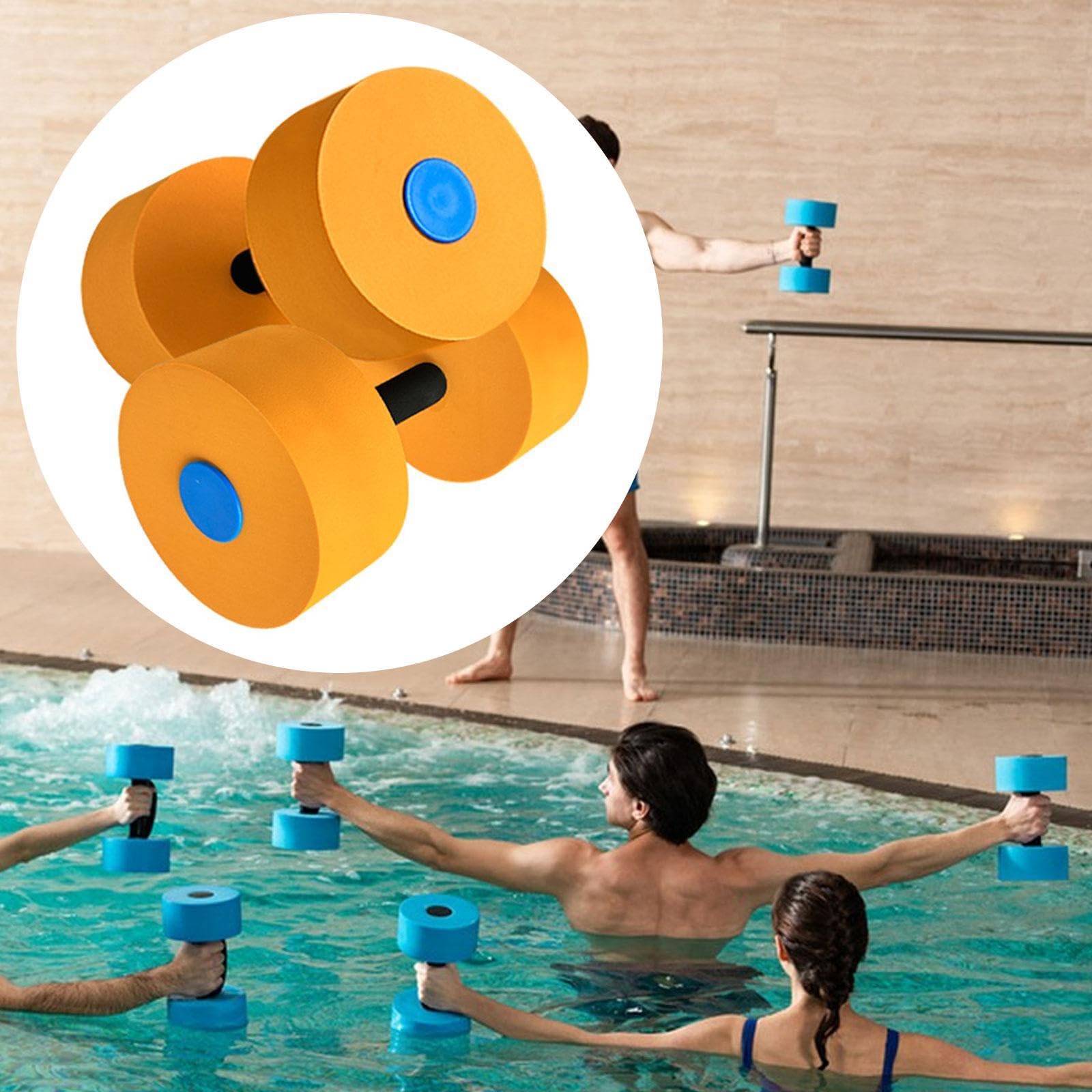 rockible Aquatic Exercise Dumbbells,Water Aerobic Workouts,Adults Swimming Pool Fitness,Swimming Barbells EVA Water Float Dumbbell, Orange