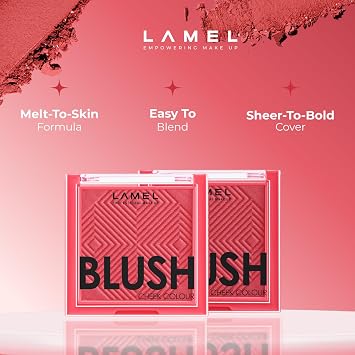 Lamel Powder Blush for Cheeks Apricot High Pigmented