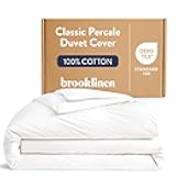 Luxury Percale Duvet Cover – 100% Cotton, Cool, Crisp, Extra-Long Corner Ties, Button Closure, Soft & Breathable – Machine Washable, Duvet Cover King/California King Bed Sizes (White)