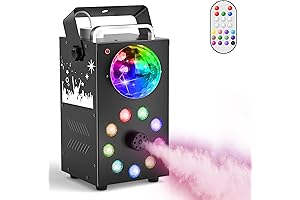 700W Cordless Fog Machine with 3500 CFM Fog, 9 LED Colorful Lights