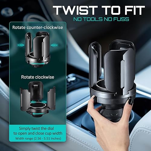 Miniatura 4 de Expansor de portavasos ajustable para Stanley Quencher, IceFlow, botella cruzada y tazas de viaje, aplicable para la mayoría de vasos y tazas, se