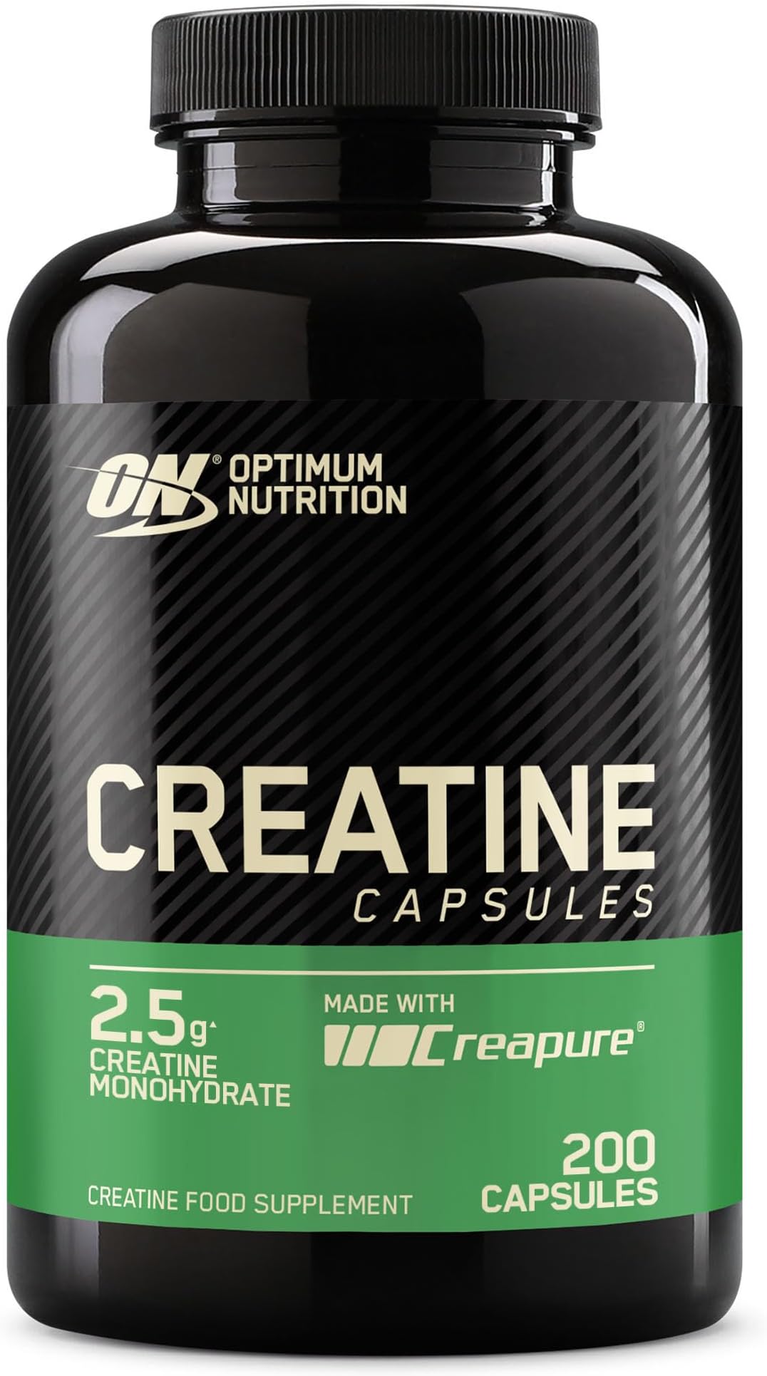 Optimum Nutrition Creatine Capsules with 2500 mg of Unflavoured Creatine Monohydrate per Serving, Creatine Food Supplement to Support Performance, 100 Servings, 200 Capsules