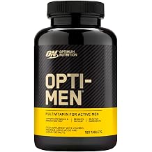 Optimum Nutrition Opti-Men Multivitamin Dietary Supplement with Minerals Amino Acids and Plant Extracts for Metabolism and Immune System 60 Servings 180 Tablets