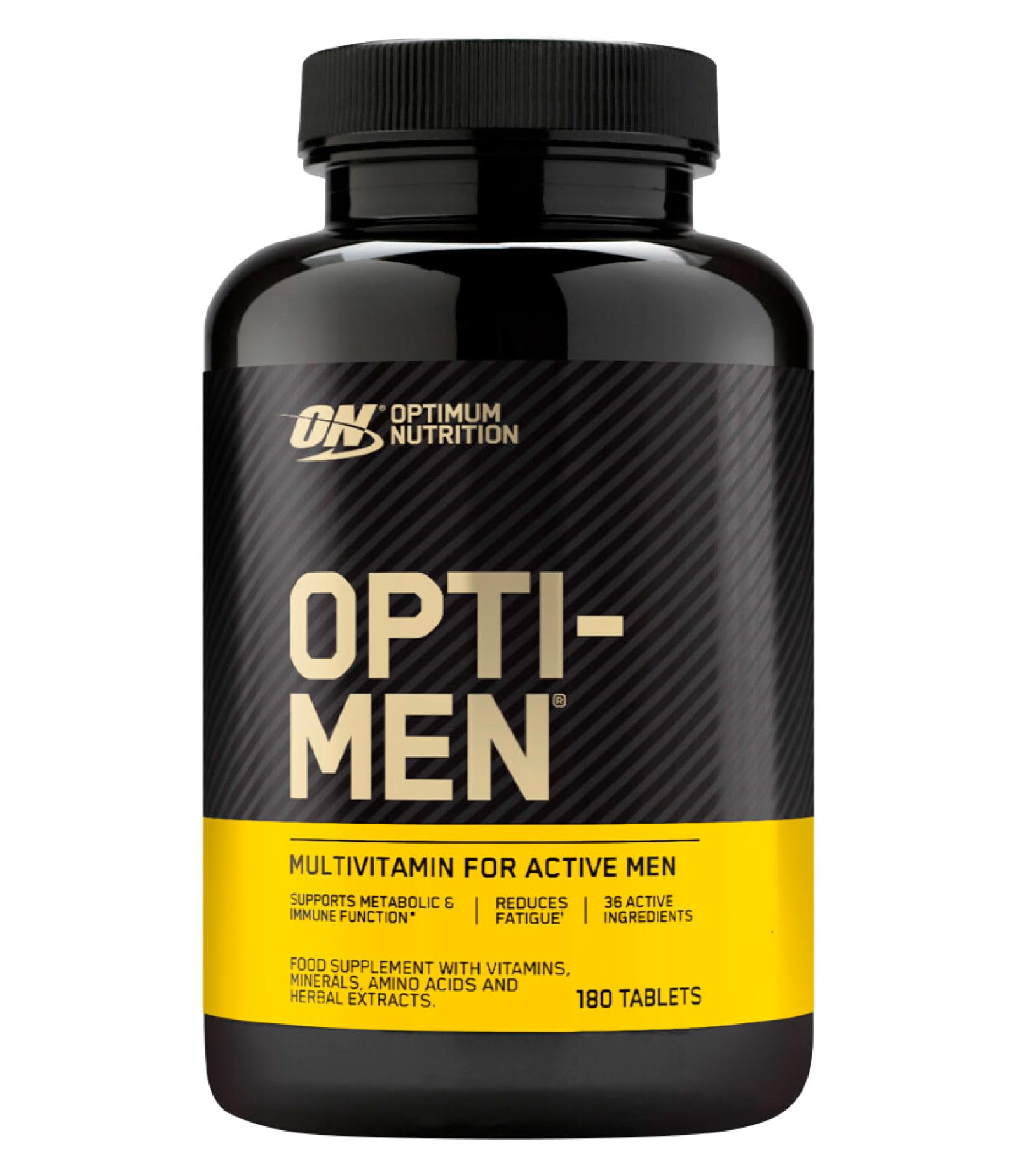Optimum Nutrition Opti-Men Multivitamin Nahrungsergänzungsmittel mit Mineralien, Aminosäuren und Pflanzenextrakten für den Stoffwechsel und das Immunsystem 60 Portionen 180 Tabletten