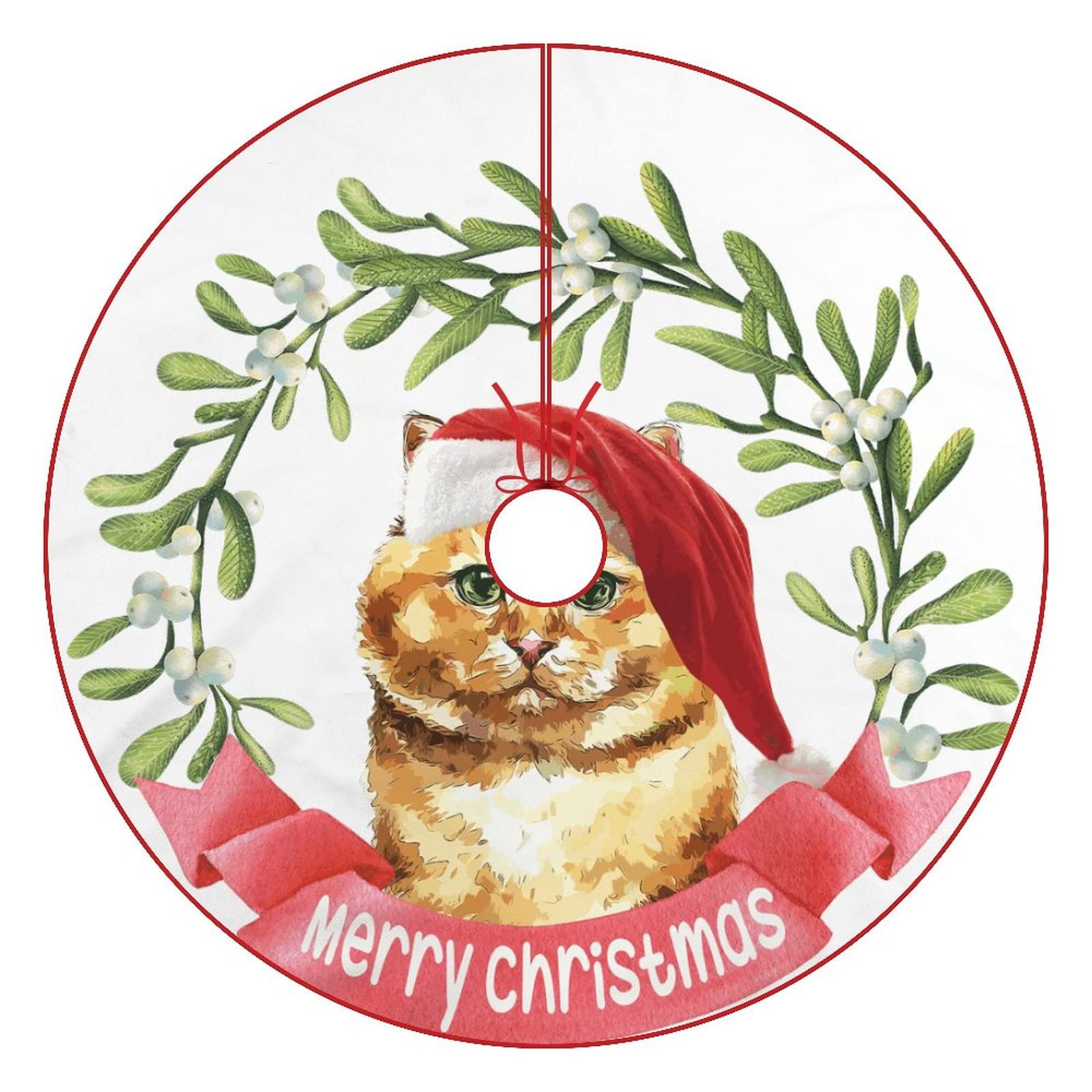 Jupe De Sapin De Noël Animaux De La Forêt 122 Cm - Décoration Rustique Pour Intérieur/Extérieur - 4