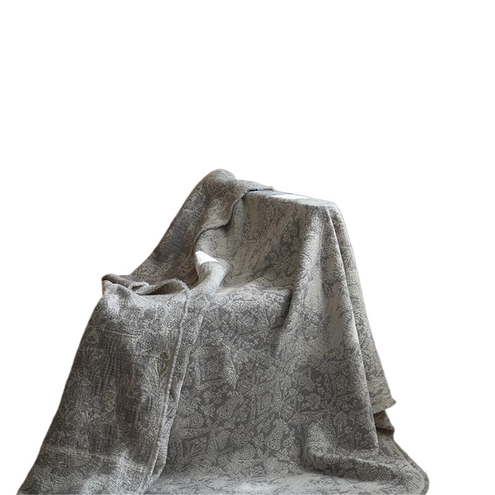 HKSDKABOP Sofa Throw Blanket With Tassels Multicolor 140x190cm(White Grey)