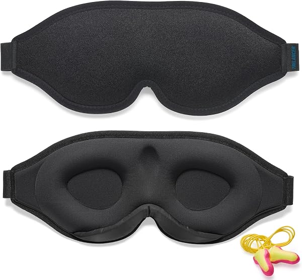 Masque de Nuit Innovant 2026 pour Hommes et Femmes, Conception Masque de Sommeil qui Bloque la Lumière pour Dormir, les Siestes, la Méditation, les Voyages (Noir) - 1