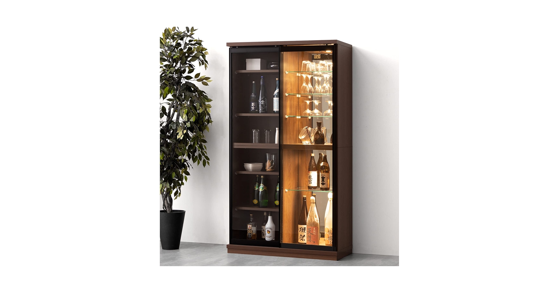 Amazon.co.jp: タンスのゲン コレクションケース 収納 高さ170cm