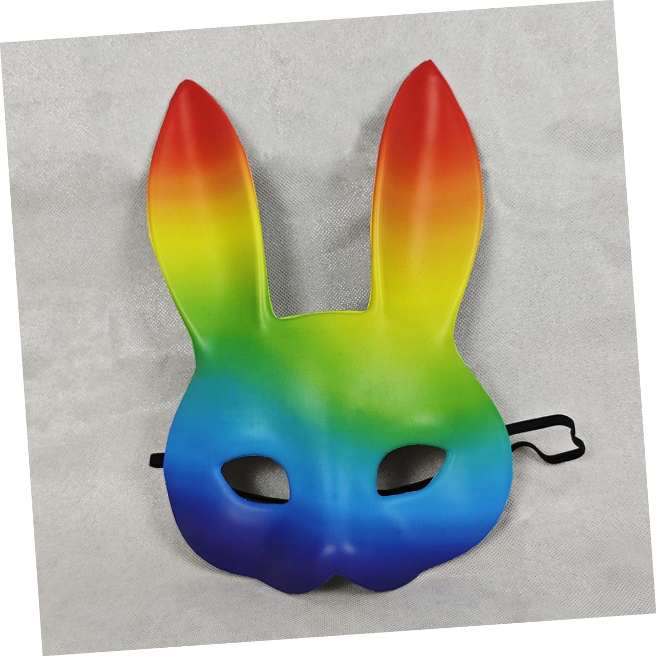 3d Rainbow Bunny Mask Halloween PU Leather Creative Costume for Women