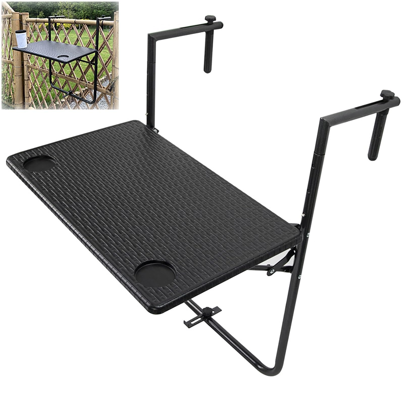 Table de bar suspendue pliable et multifonction pour balustrade