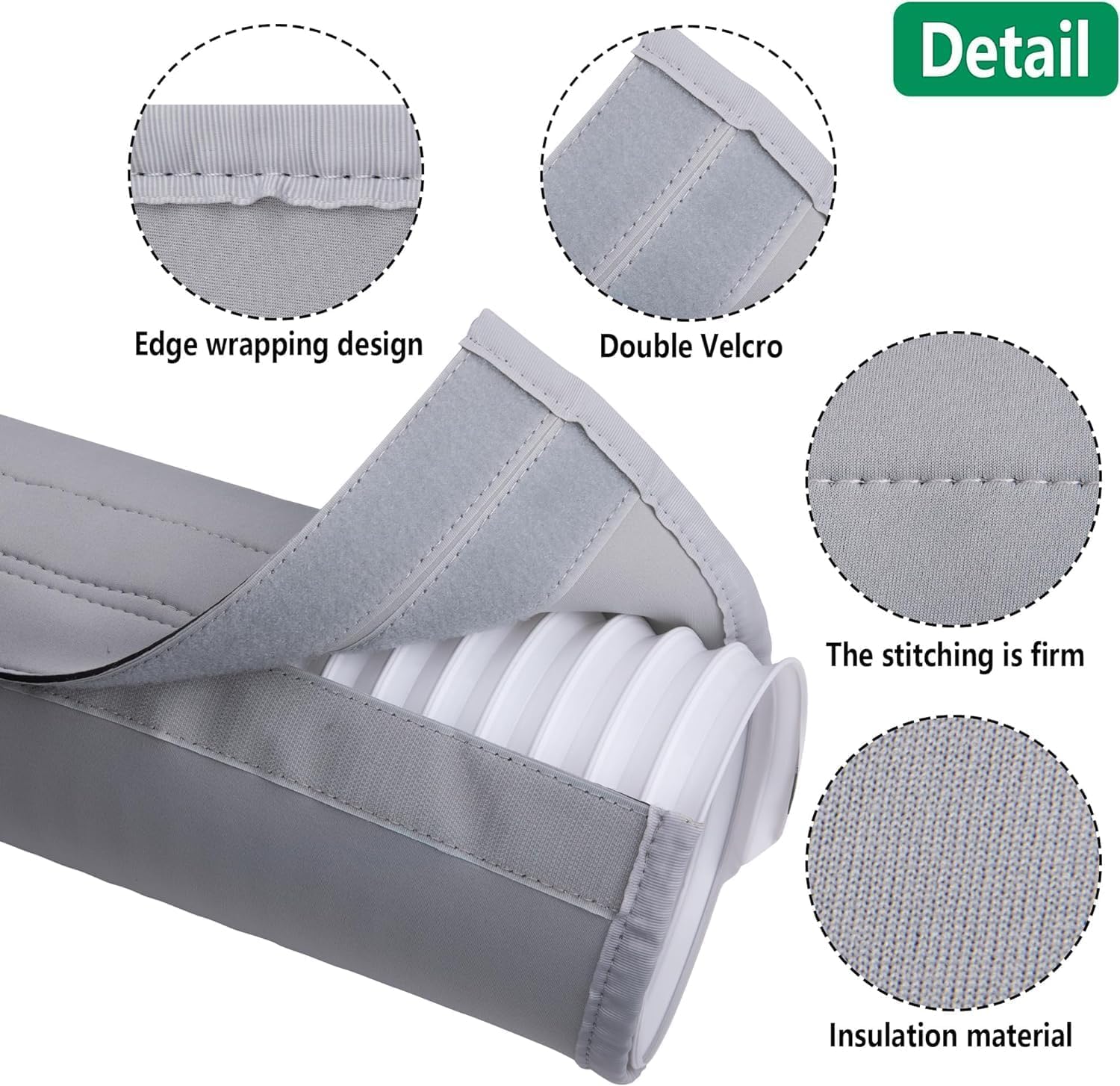 Lot de 2 couvercles de tuyau de 150 x 50 cm pour climatiseur portable, cache-tuyau AC, lavable, isolé, pour conduit d'échappement de 150 x 50 cm de diamètre
