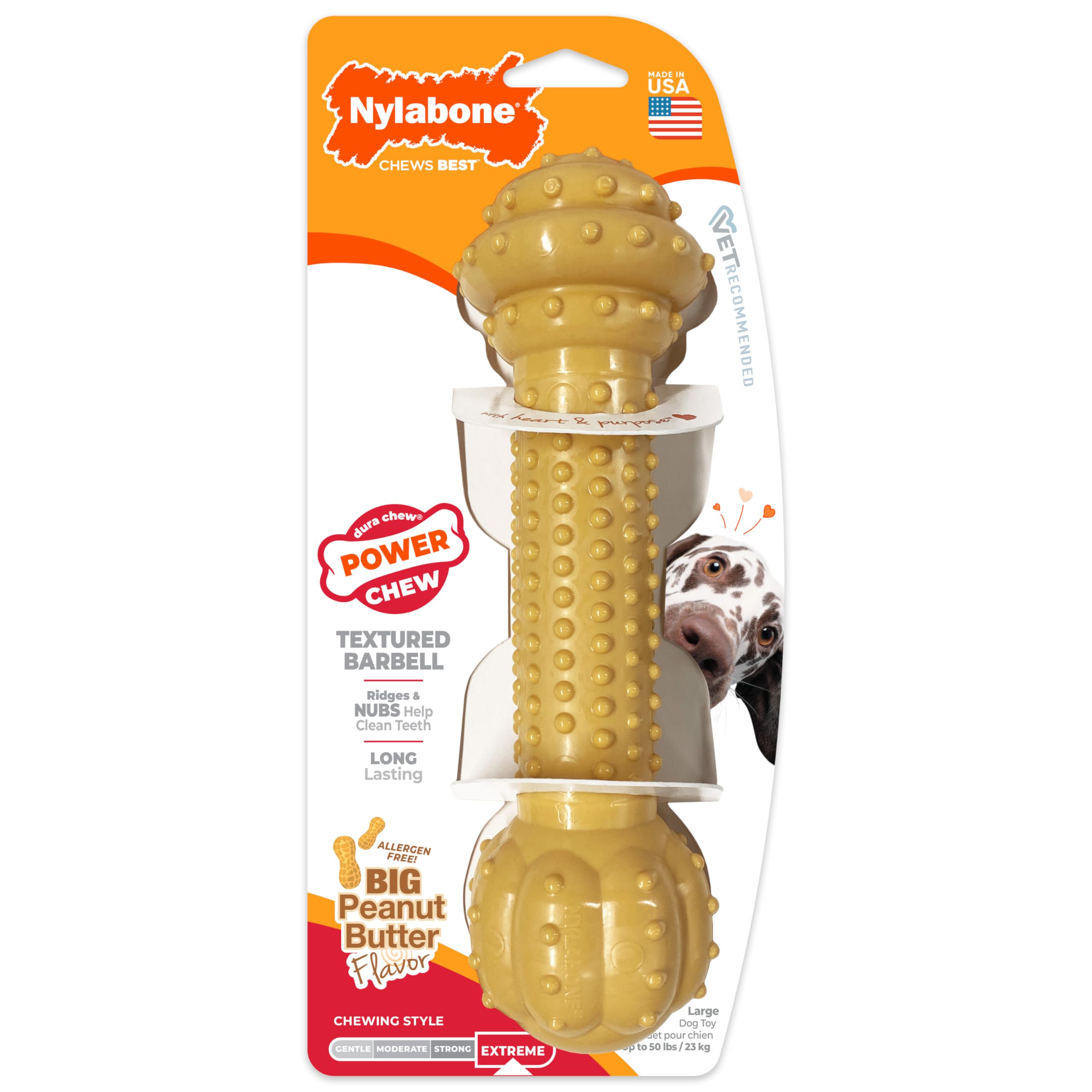 Interpet NBC905PEU Kauspielzeug aus Nylabone für extreme Kauer, Halfter, Erdnussbutter, Größe XL