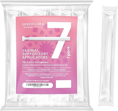 Miniatura 5 de Seroflora - Aplicadores de supositorios de ácido bórico para mujer, envueltos individualmente, paquete de 7