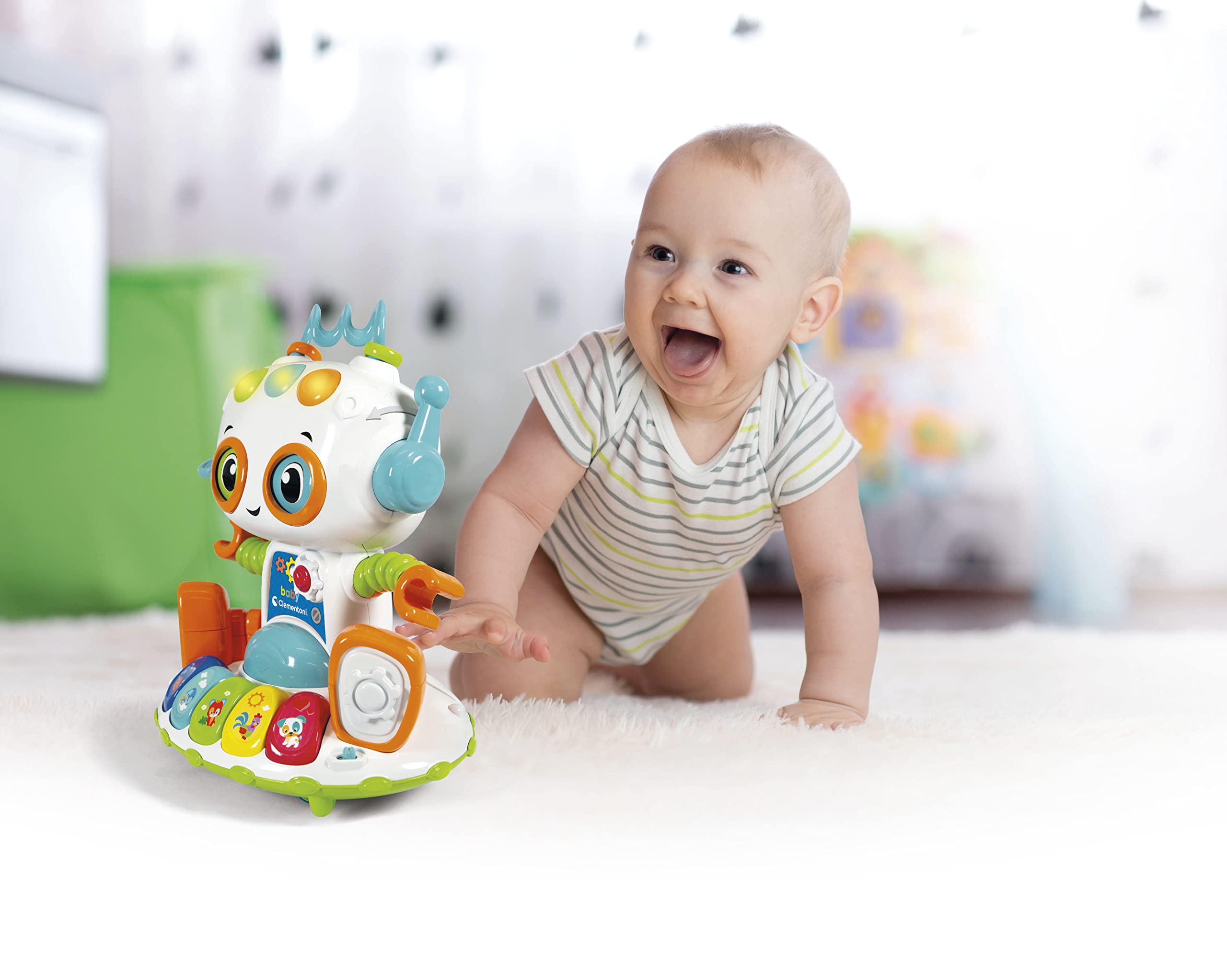 Clementoni - Baby Robot, Juguete bebé, 1 año, Multicolor (61514)