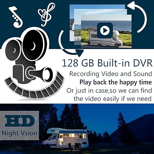 Miniatura 6 de 128GB DVR Dash cam Audio 10.1 inch 1080P Backup Camera Monitor & Built-in Recorder for RV Truck Trailer Rear Side Front Reversing View Wired System