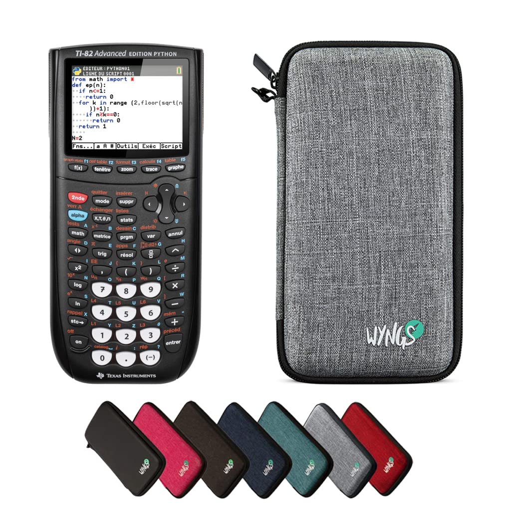CALCUSO Basic Set Light Gray with Graphing Calculator TI-82 Advanced Python Edition, Light grey, TI-82 Advanced Edition Python