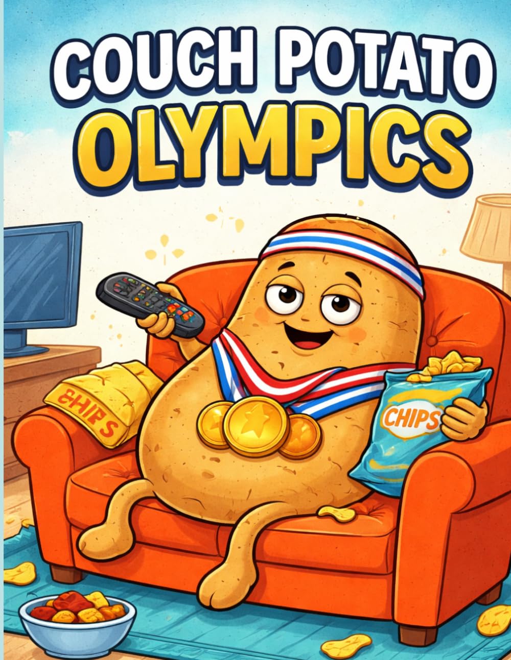Couch Potato Olympics Coloring Book: A Funny Lazy Sports Coloring Book with 50 Hilarious Scenes of Snacks, Sofas, and Silly Competitions