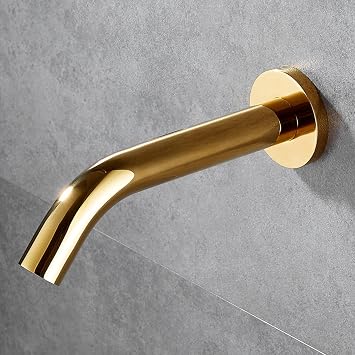 Smart Touchless Faucet, Wall Mounted Gold Automatic Sensor Tap, Convenient Touch Free Operation Bathroom Kitchen FaucetSingle Cold 2