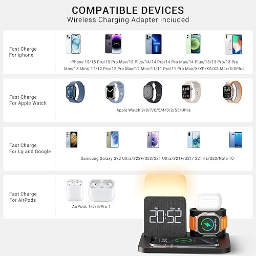 Miniatura 6 de Cargador inalámbrico 5 en 1 Mag-Safe para dispositivo Apple con LED y adaptador, carga magnética para iPhone 151413 ProMaxMiniPlus, soporte de carga