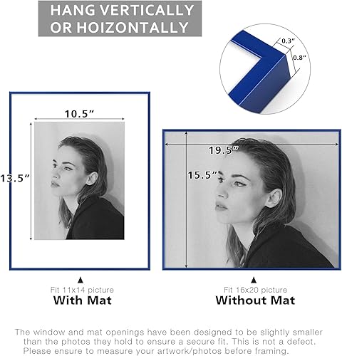 Vista 217 de Golden State Art - Portarretratos de aluminio de 18 x 24 pulgadas - con paspartú para fotos de 16 x 20 pulgadas o sin paspartú para póster de 18 x